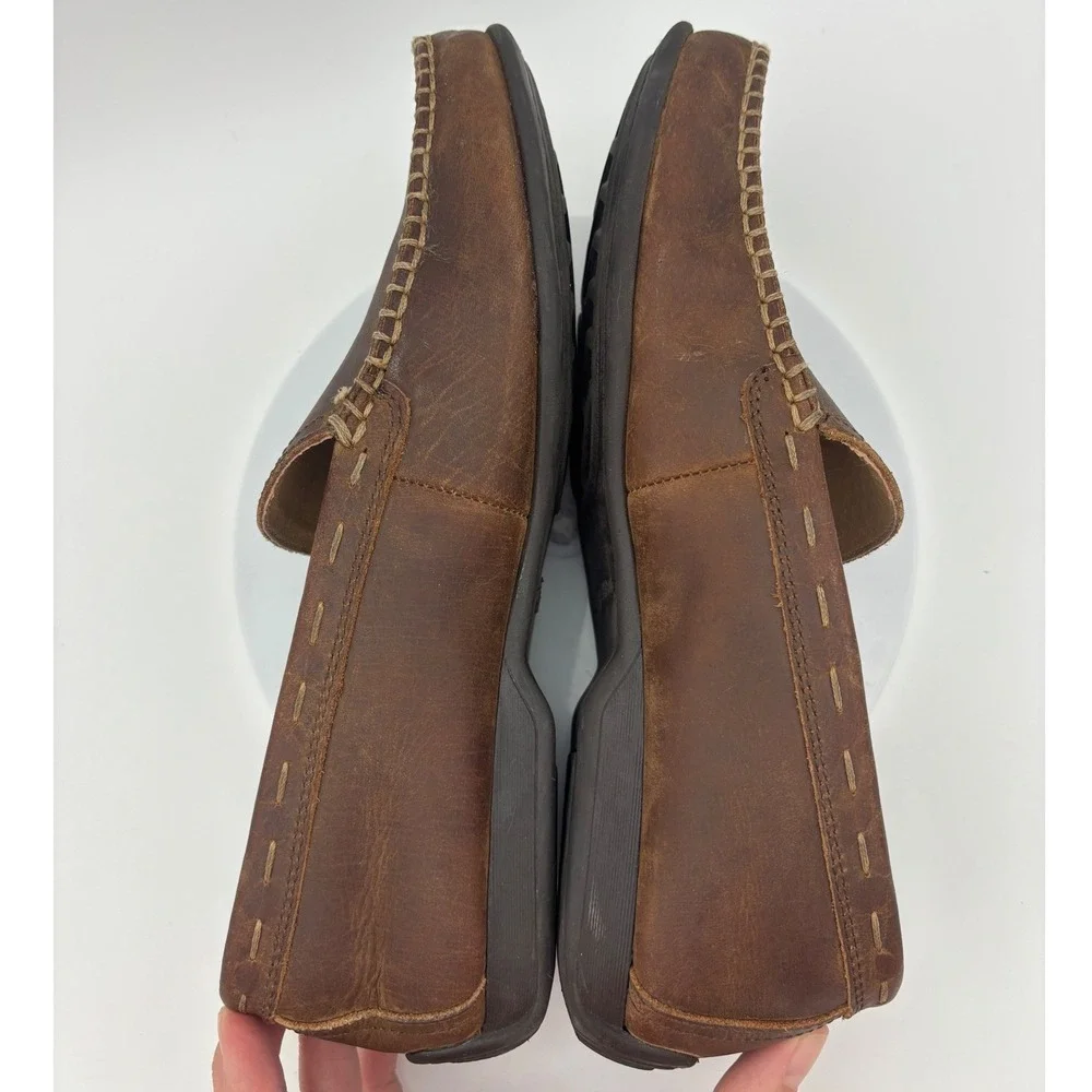 FRYE & CO. Mens Brown Leather Driving Loafers Moc Toe Slip On Shoes‎ Comfort 8.5